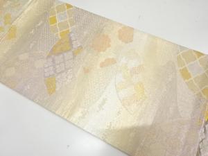 地紙に花・古典柄織り出し　袋帯